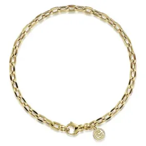 14K Y Gold Hollow Chain Bracelet