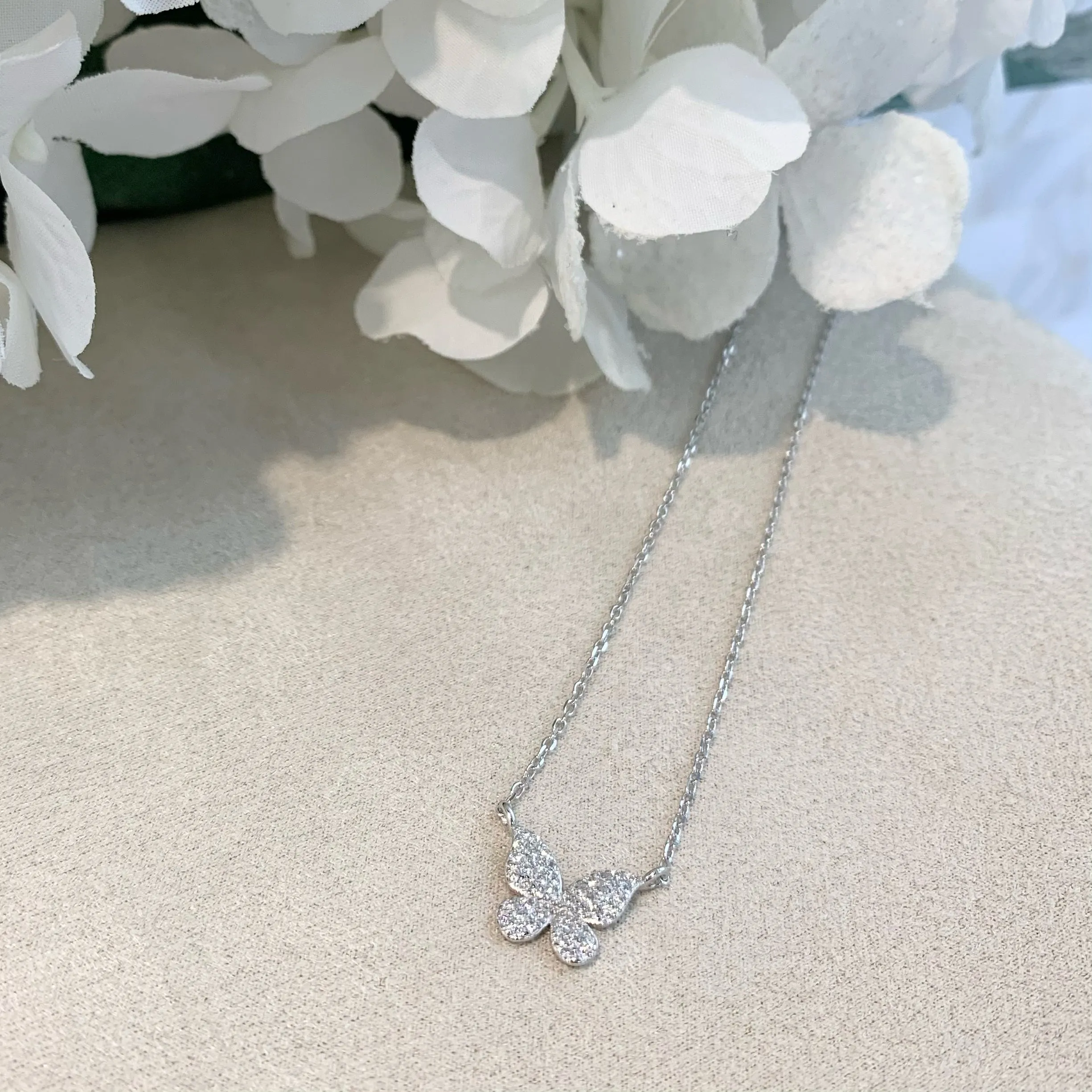 18k/925 Vermeil CZ Butterfly Necklace