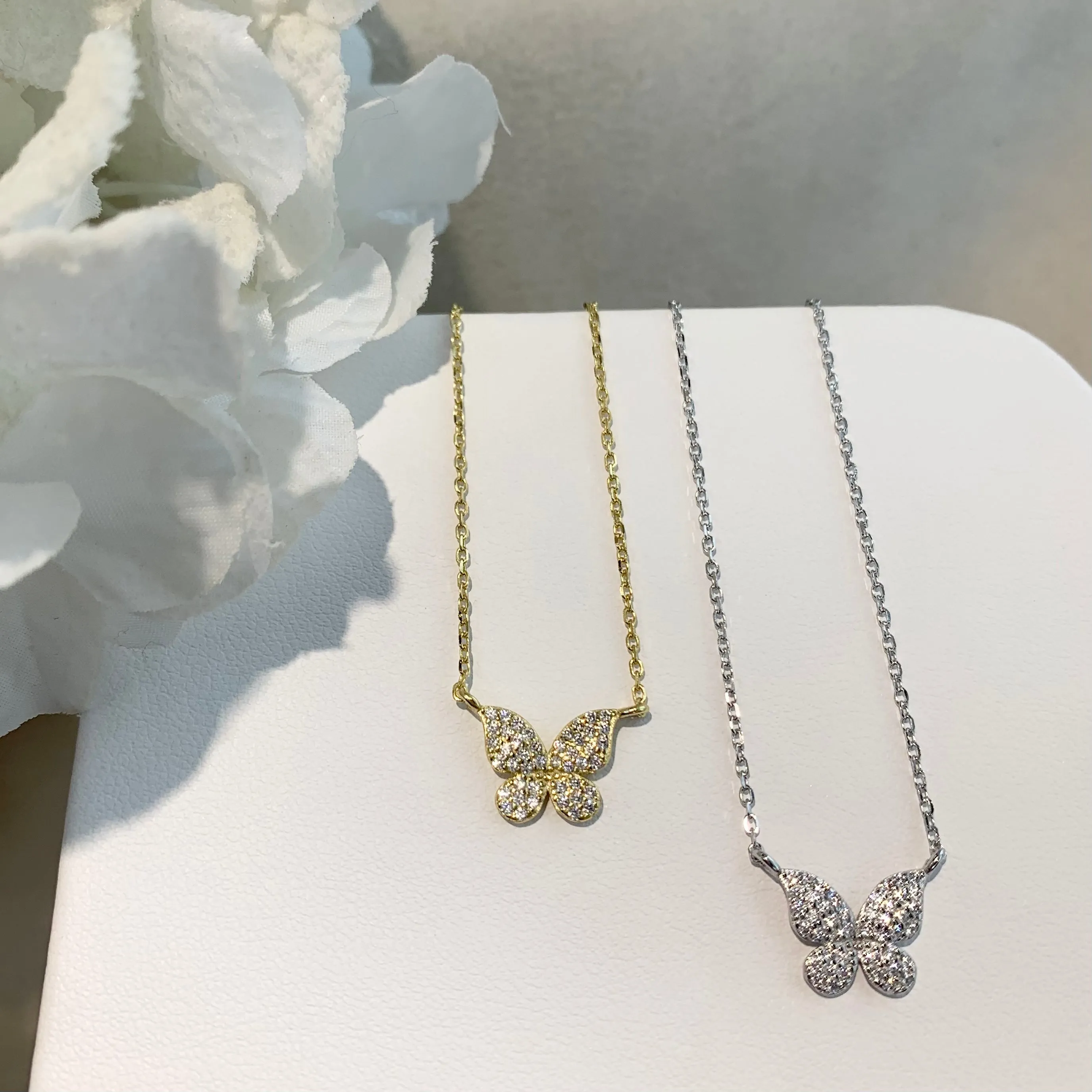 18k/925 Vermeil CZ Butterfly Necklace