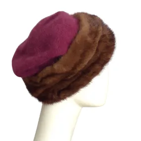 1980s Mink Fur & Knit Hat