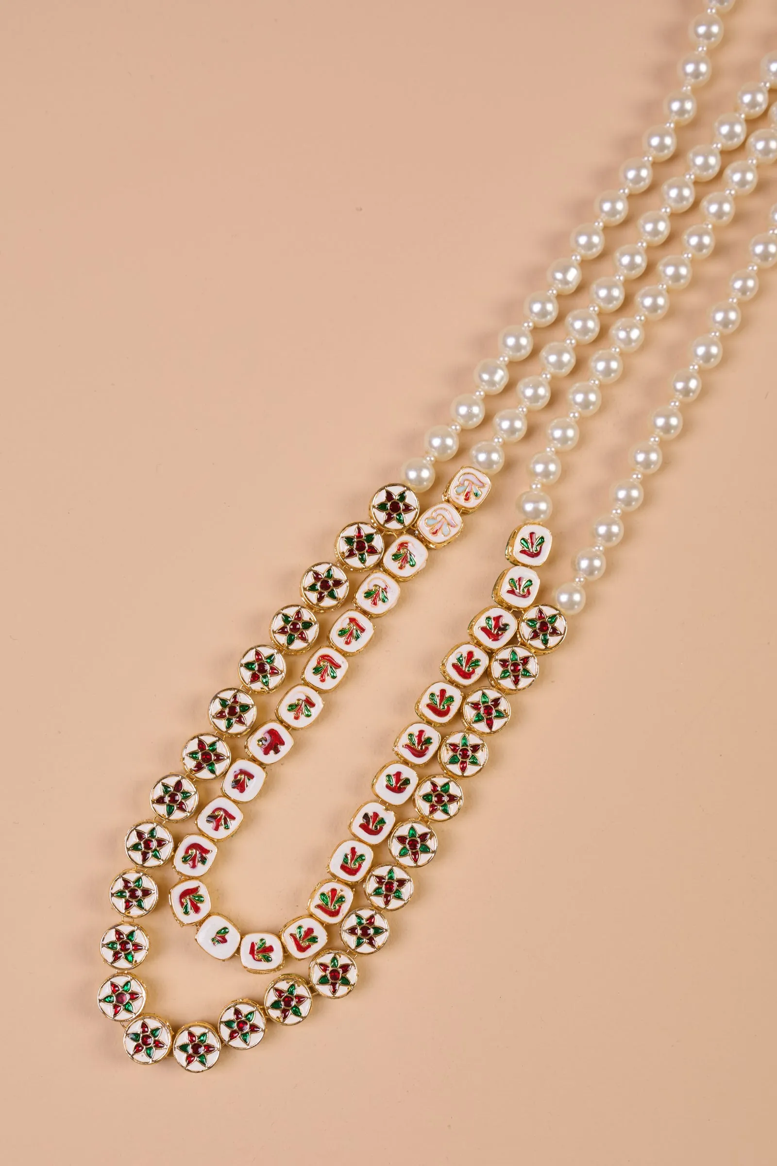 2 Layered Kundan And Pearl Mala