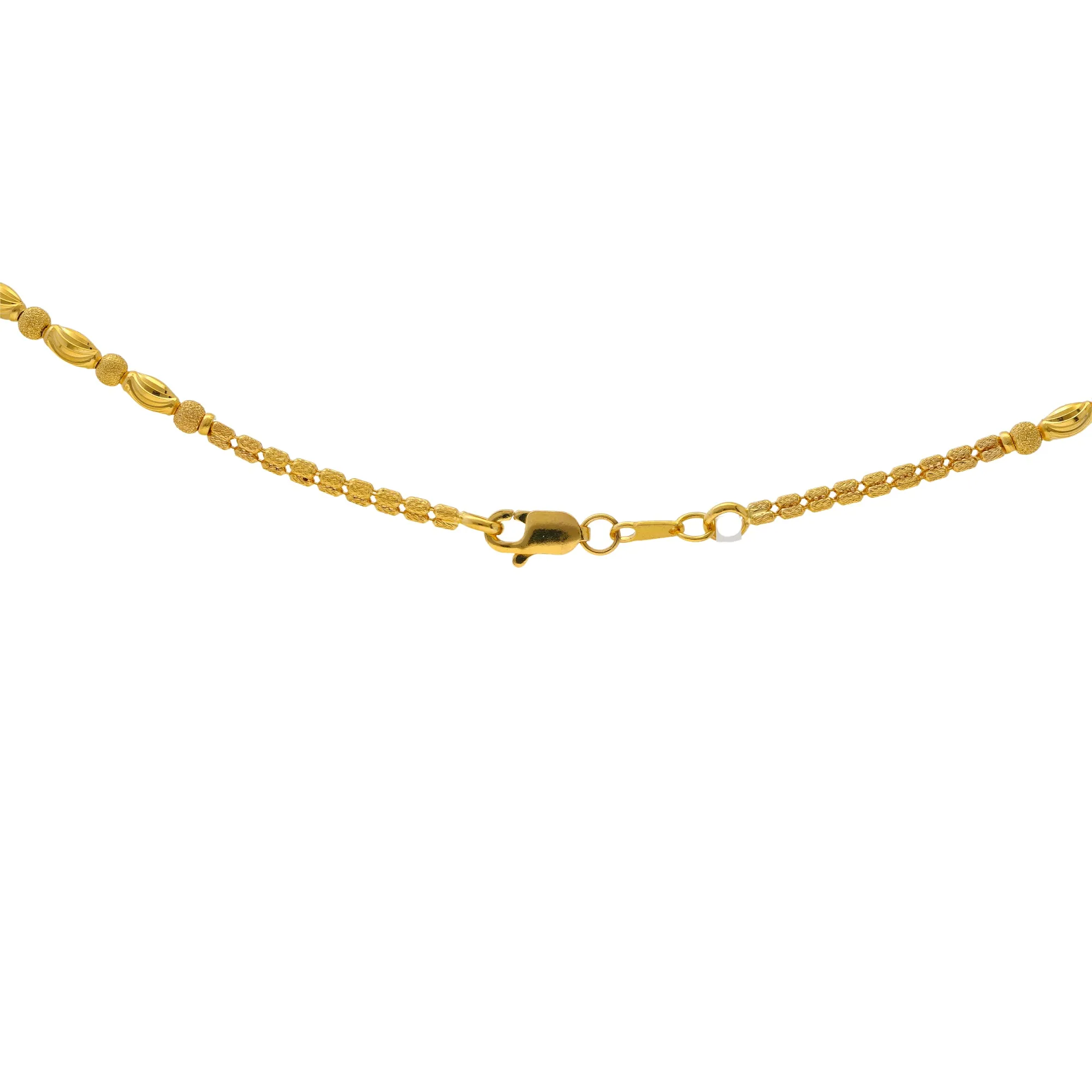 22K Yellow Gold Beaded Chain (14.7gm)