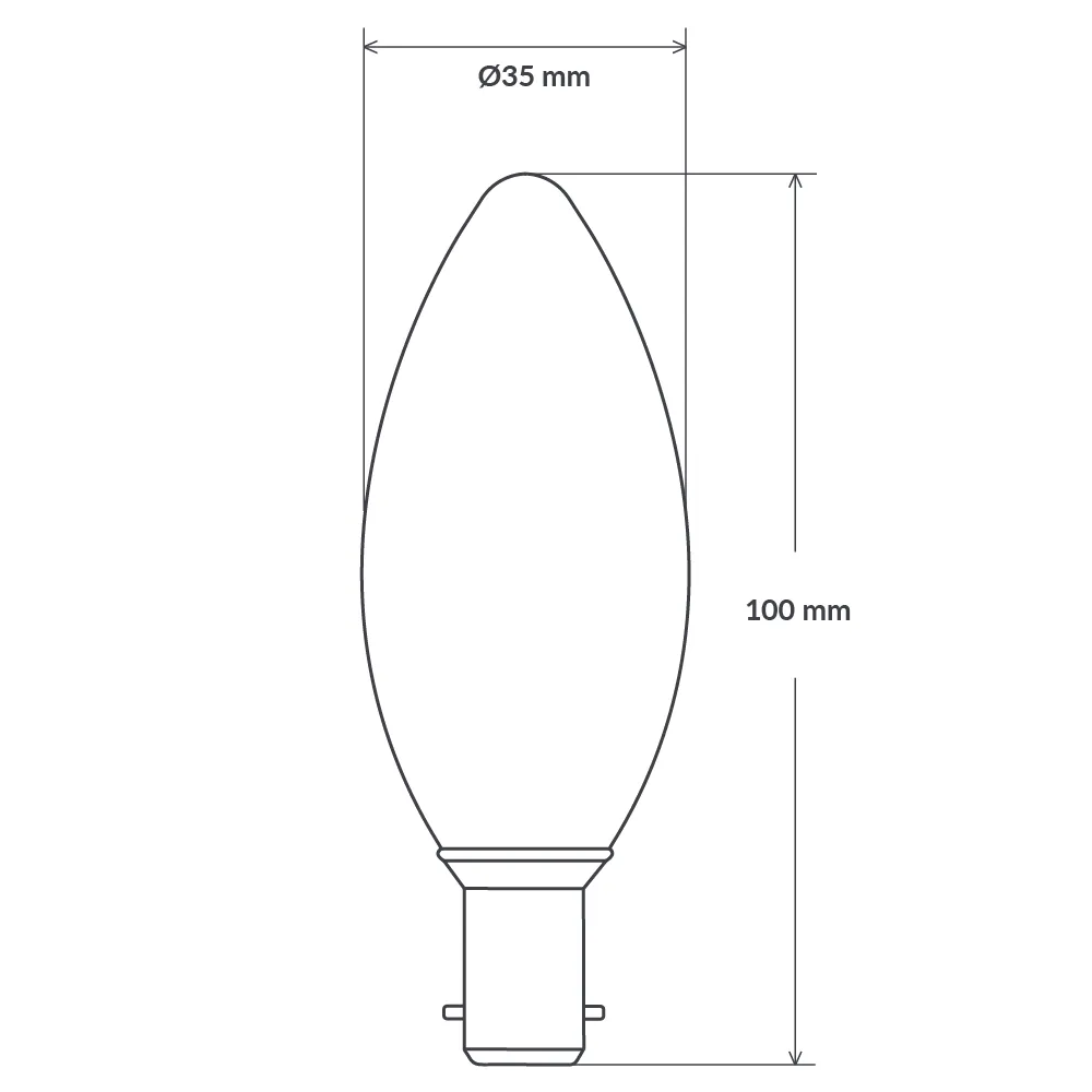 3W Candle Tre Loop LED Bulb B15 in Extra Warm