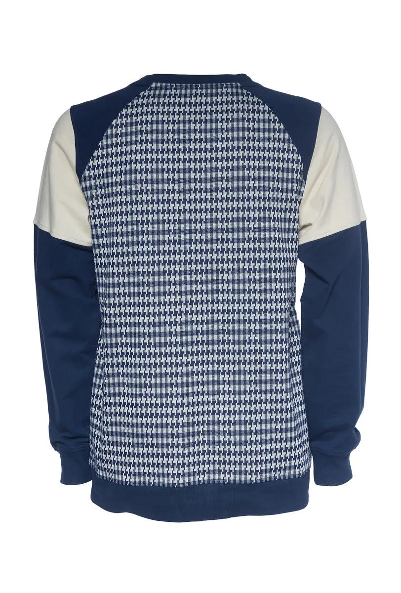 A TIZIANO MEYER| LS JACQ KNIT COLOR BLOCK CREW (DK NAVY)