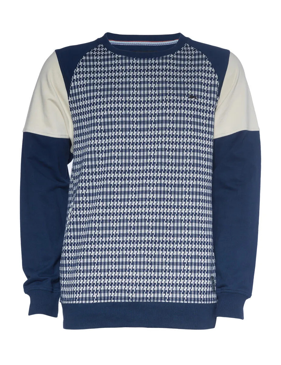 A TIZIANO MEYER| LS JACQ KNIT COLOR BLOCK CREW (DK NAVY)