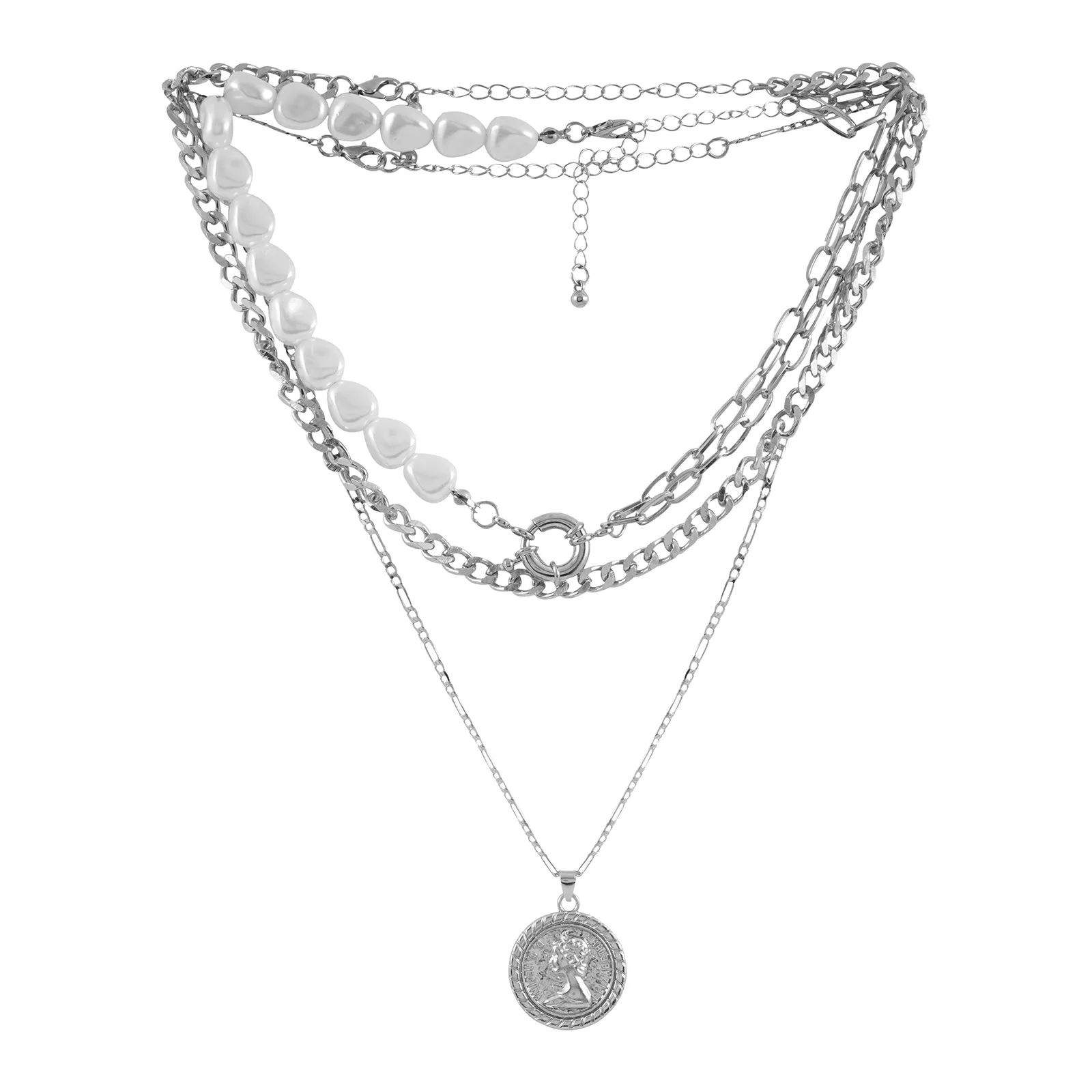 Aella Silver Necklace Set