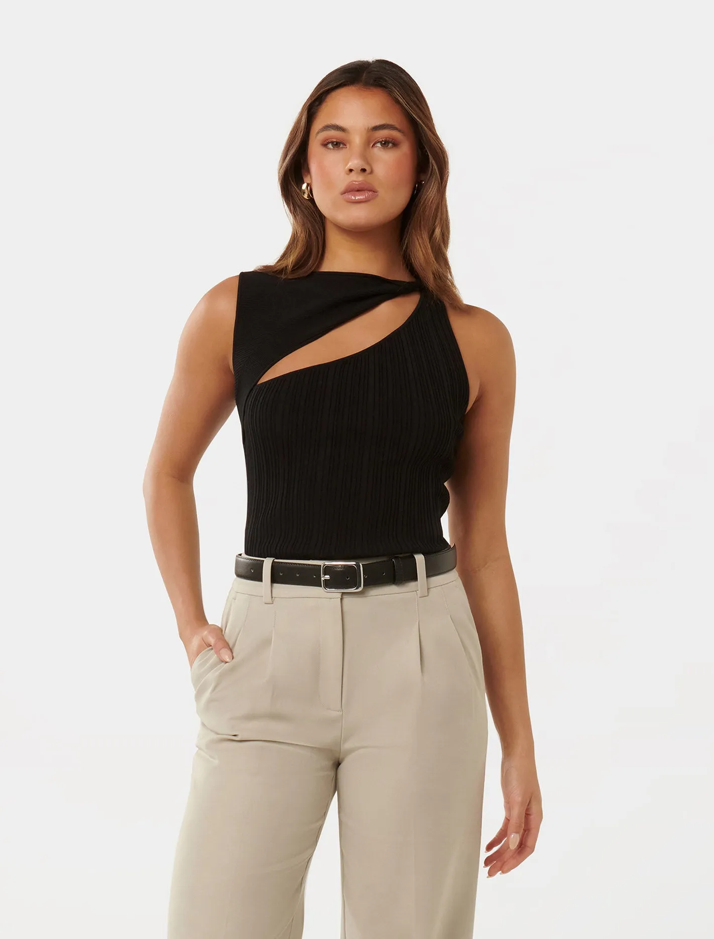 Alannah Ribbed Twist Tank Top