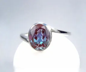 Alexandrite Ring 9255 Sterling Silver Ring Everyday Ring Love Ring Handmade Ring Promise Ring For Women Gift For Her Natural Gemstone Ring