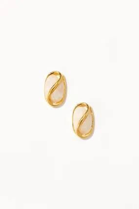 Amber Stone Stud Earrings