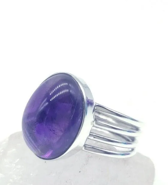 Amethyst Handmade 925 Sterling Silver Gemstone Designer Ring