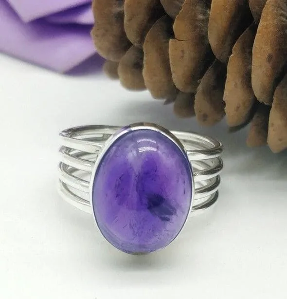 Amethyst Handmade 925 Sterling Silver Gemstone Designer Ring