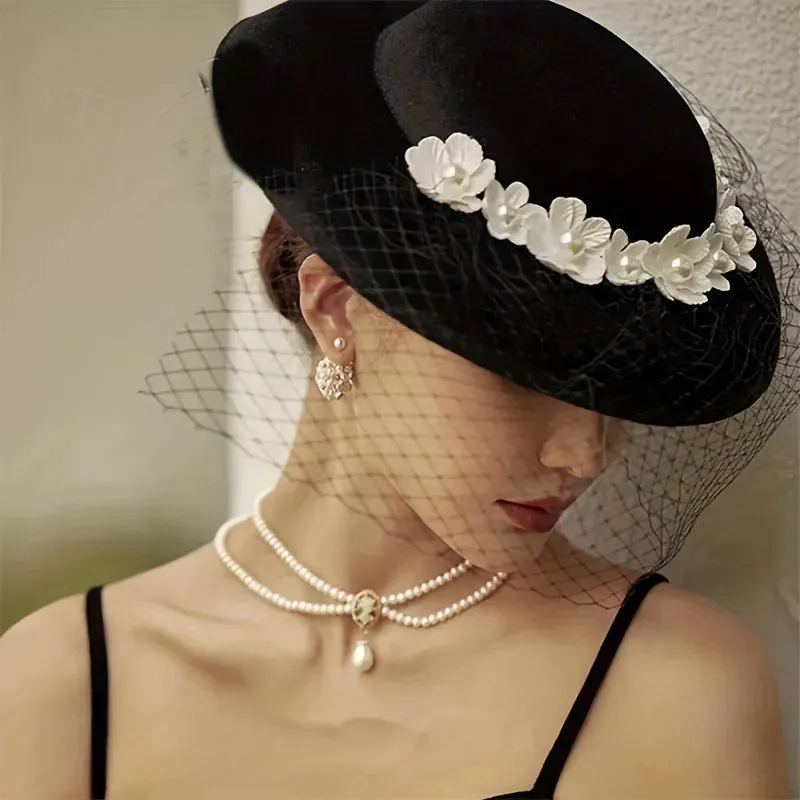 Années 40 Chapeau Camélia Glamour