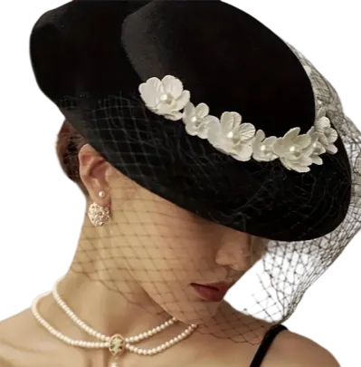 Années 40 Chapeau Camélia Glamour