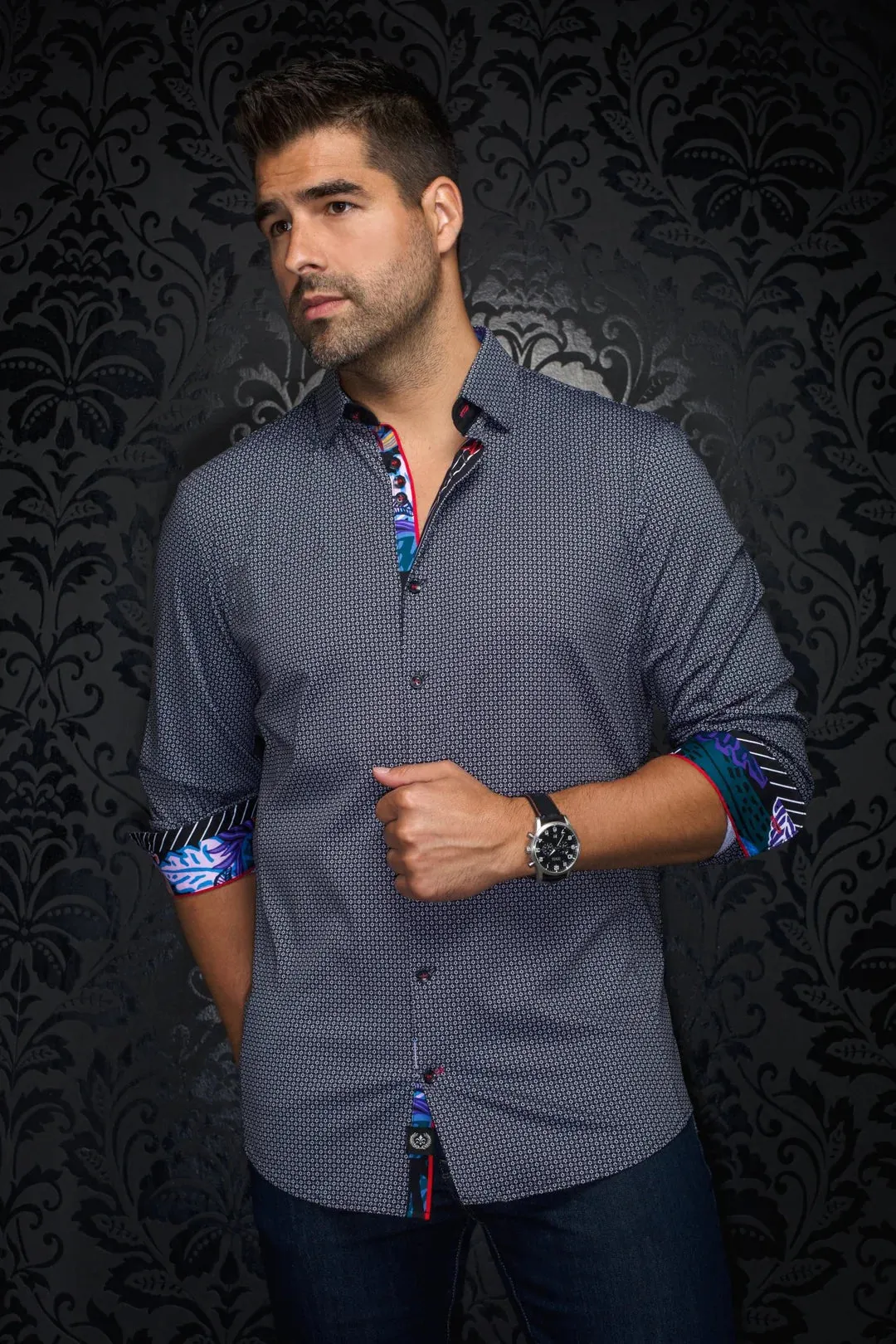 Au Noir Stretch Shirt | Rioja Black