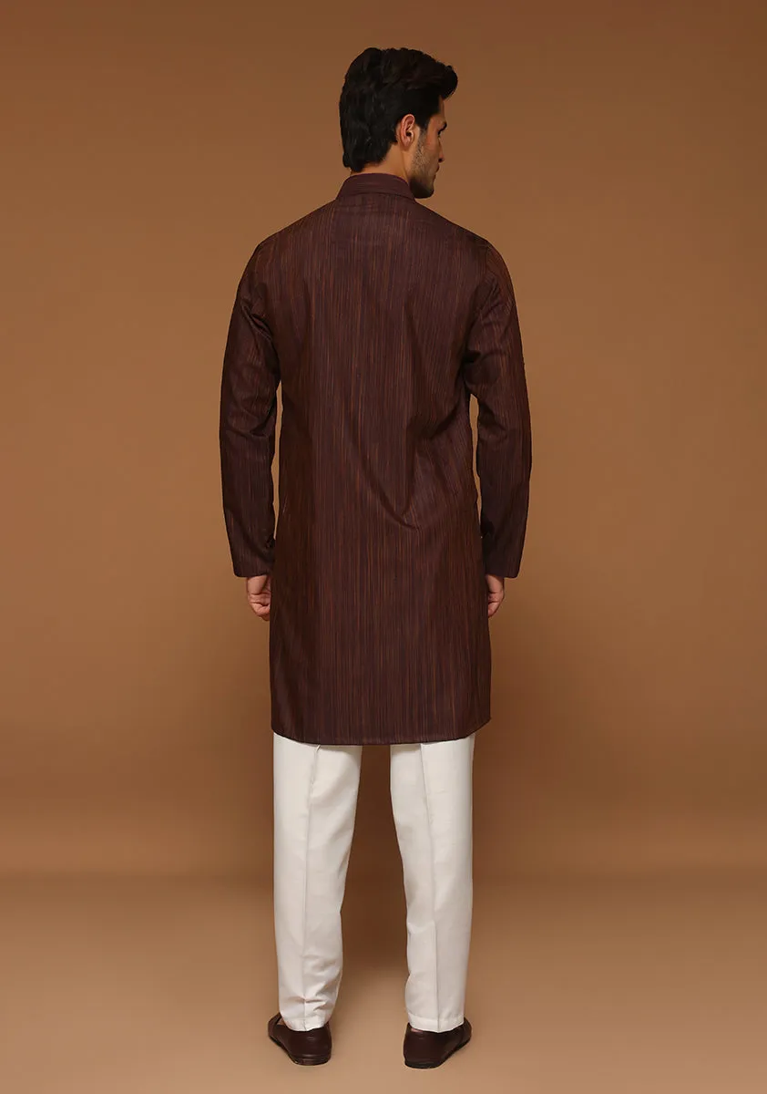 Basic Poly Viscose Plum Prefect Slim Fit Kurta