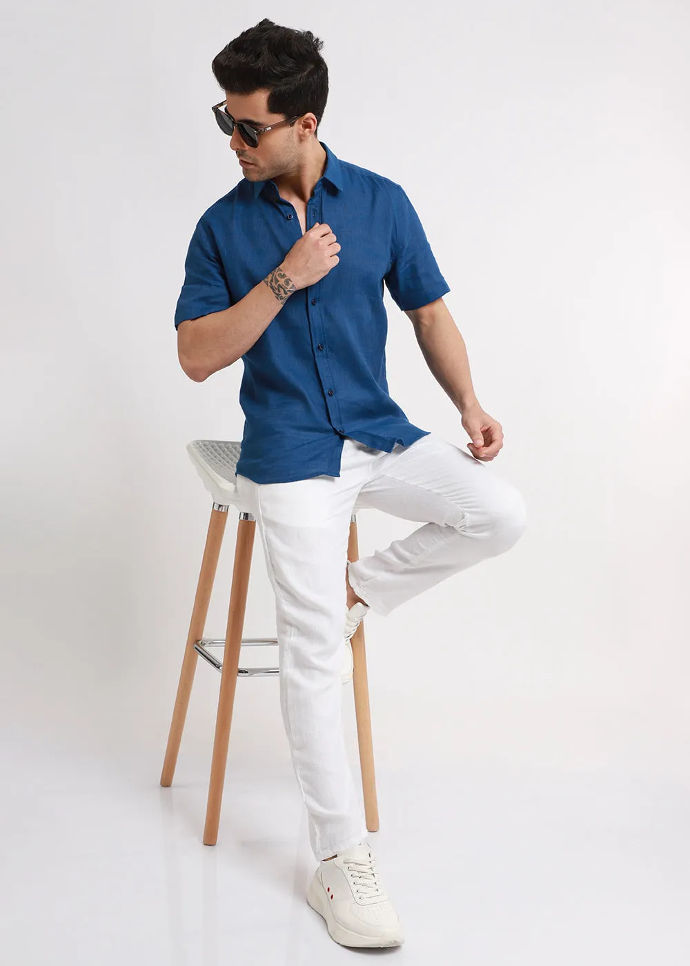 Batiste Blue Topaz Linen shirt