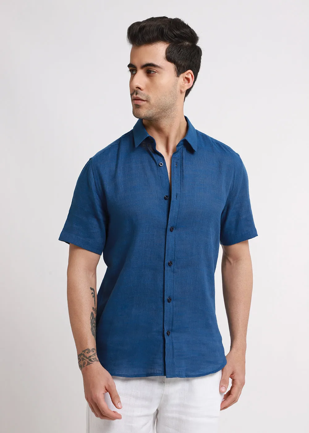 Batiste Blue Topaz Linen shirt