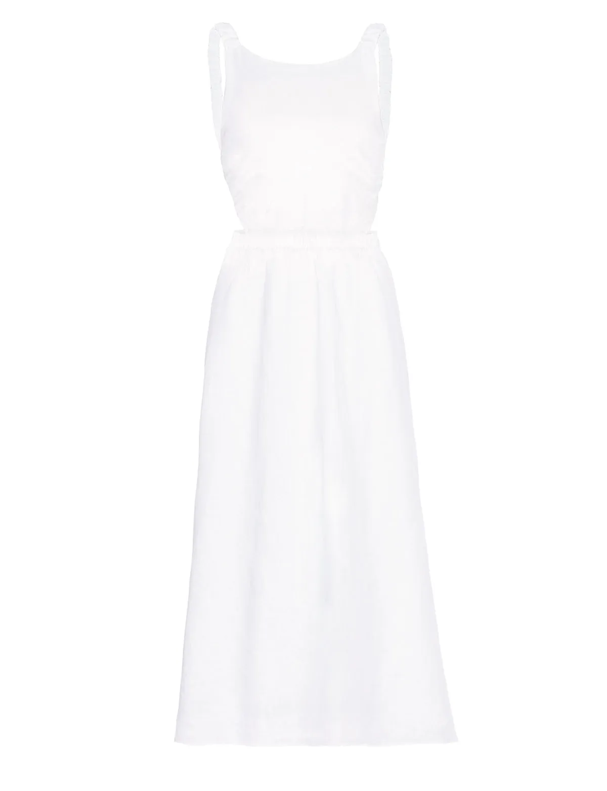 Beatrice Dress in White Linen -BESTSELLER