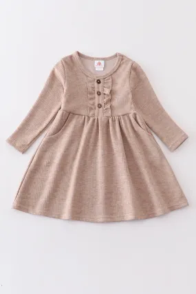 Beige ruffle girl dress