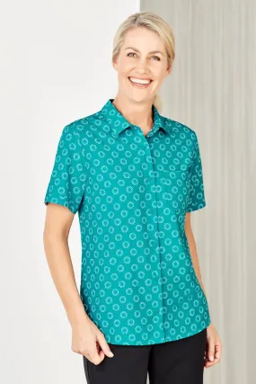 Biz Care Womens Florence Daisy Print Short Sleeve Shirt(CS948LS)