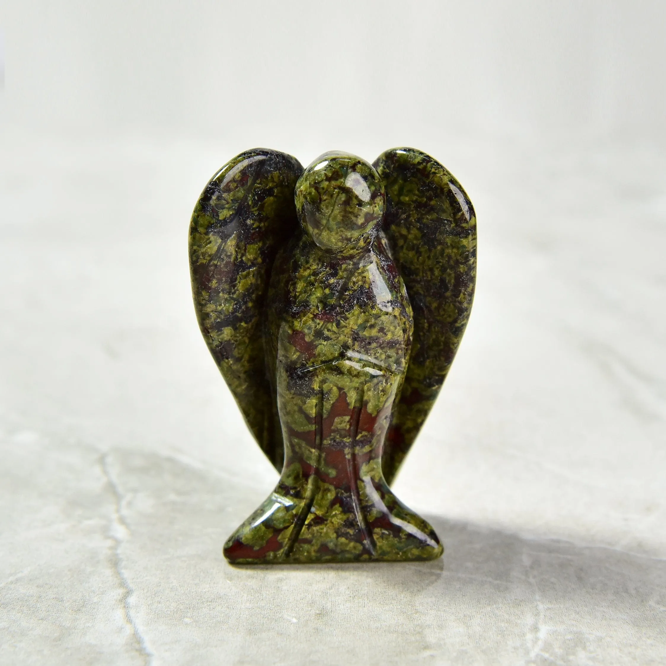 Bloodstone Angel 2'' Natural Gemstone Carving