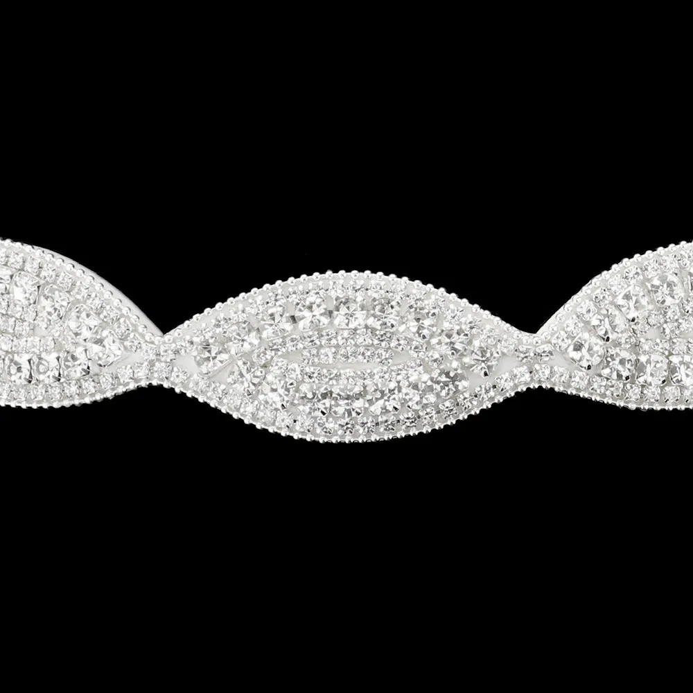 Bubble Stone Sash Ribbon Bridal Wedding Belt Headband