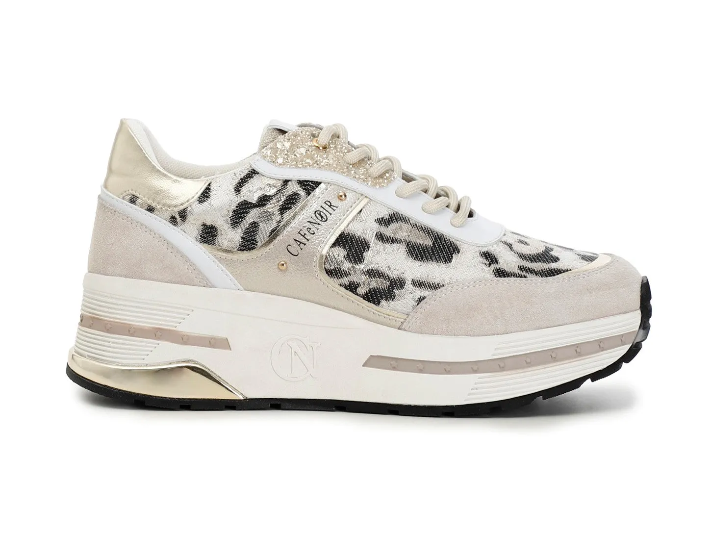 CafèNoir sneakers zeppa tomaia animalier