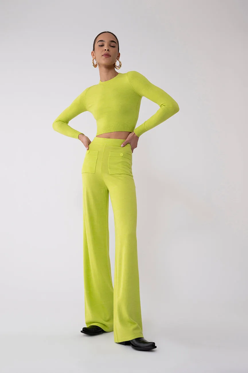 Chartreuse EcoMerino Fancy Pants