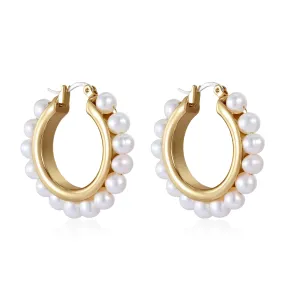 Circle Mini Pearl Earrings