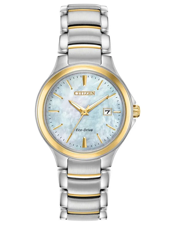 Citizen Ladies Eco-Drive Chandler Watch - Two-Tone - MOP - Bracelet - Date