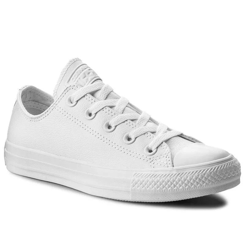 Converse Chuck Taylor Monochrome Bianca Pelle Bassa