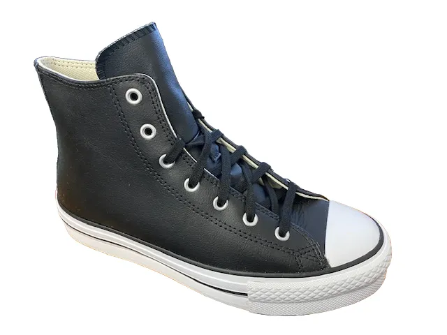 Converse high sneaker shoe in synthetic leather with wedge Chuck Teylor All Star Eva Lift HI A02485C black white