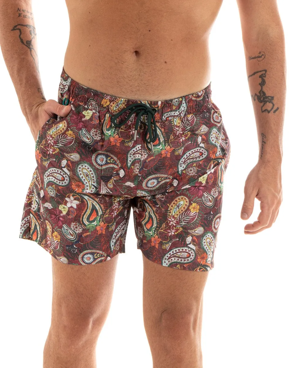 Costume Uomo Boxer Summer Fantasia Floreale Elastico Multicolore Casual GIOSAL-SU1202A