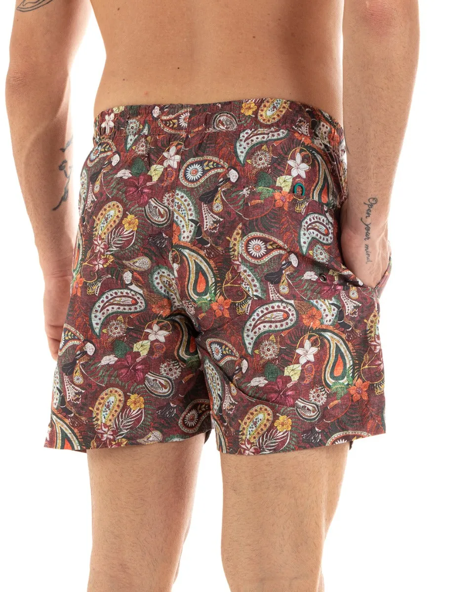 Costume Uomo Boxer Summer Fantasia Floreale Elastico Multicolore Casual GIOSAL-SU1202A