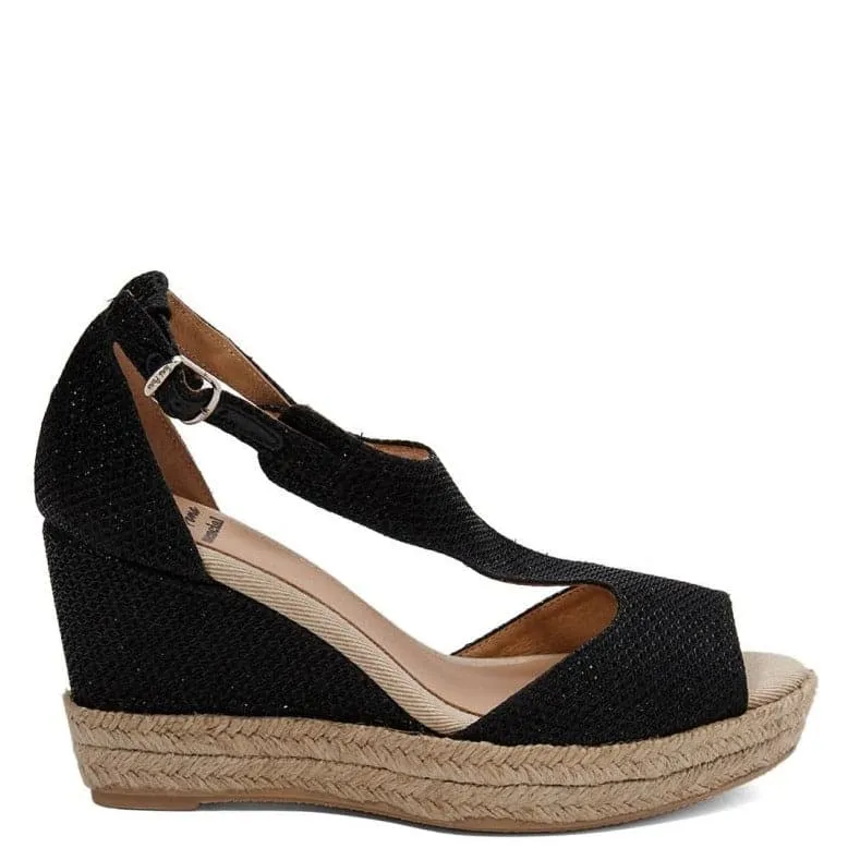 Cotton Blend with Open Toe Wedge Espadrille for Women - Anna-S