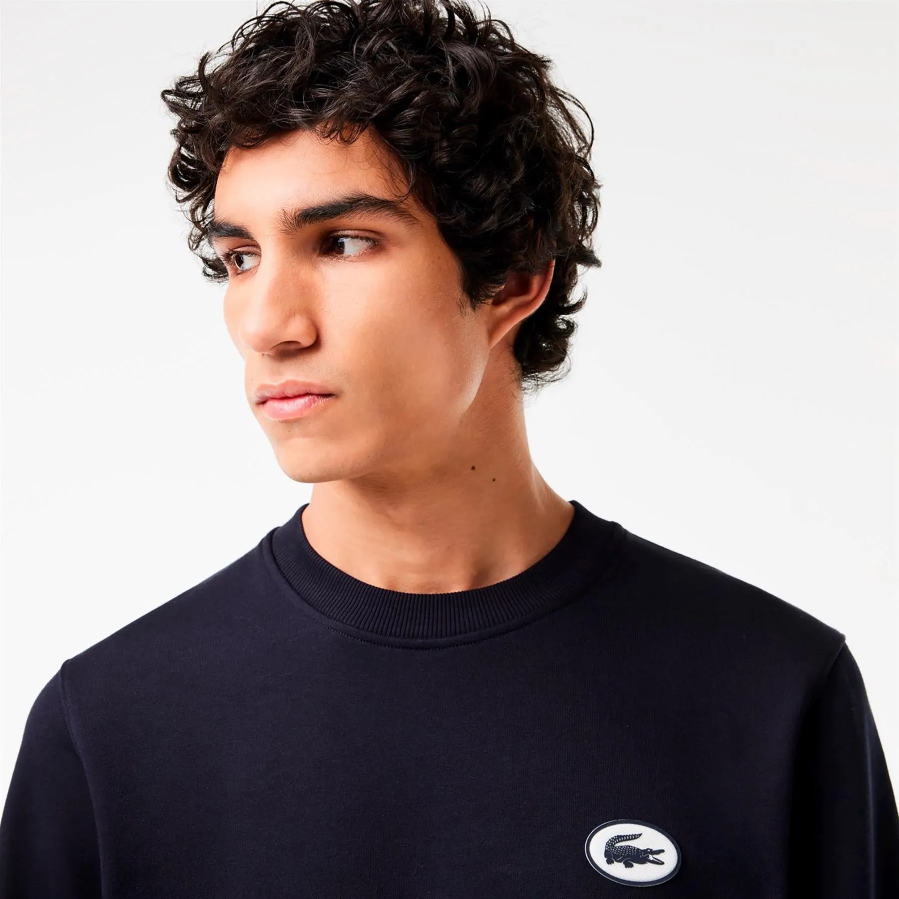 Crew Neck Cotton Classic Fit Circle Croc Sweatshirt Navy - SS24