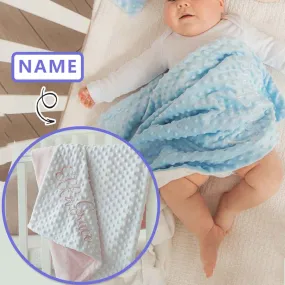 Custom Name Soft Baby Blanket Lightweight Thermal Reassuring Sleep Massage Bubble Design All Season