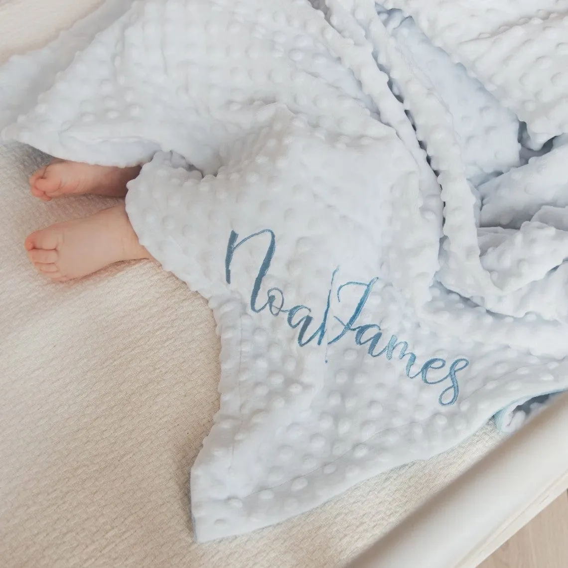 Custom Name Soft Baby Blanket Lightweight Thermal Reassuring Sleep Massage Bubble Design All Season