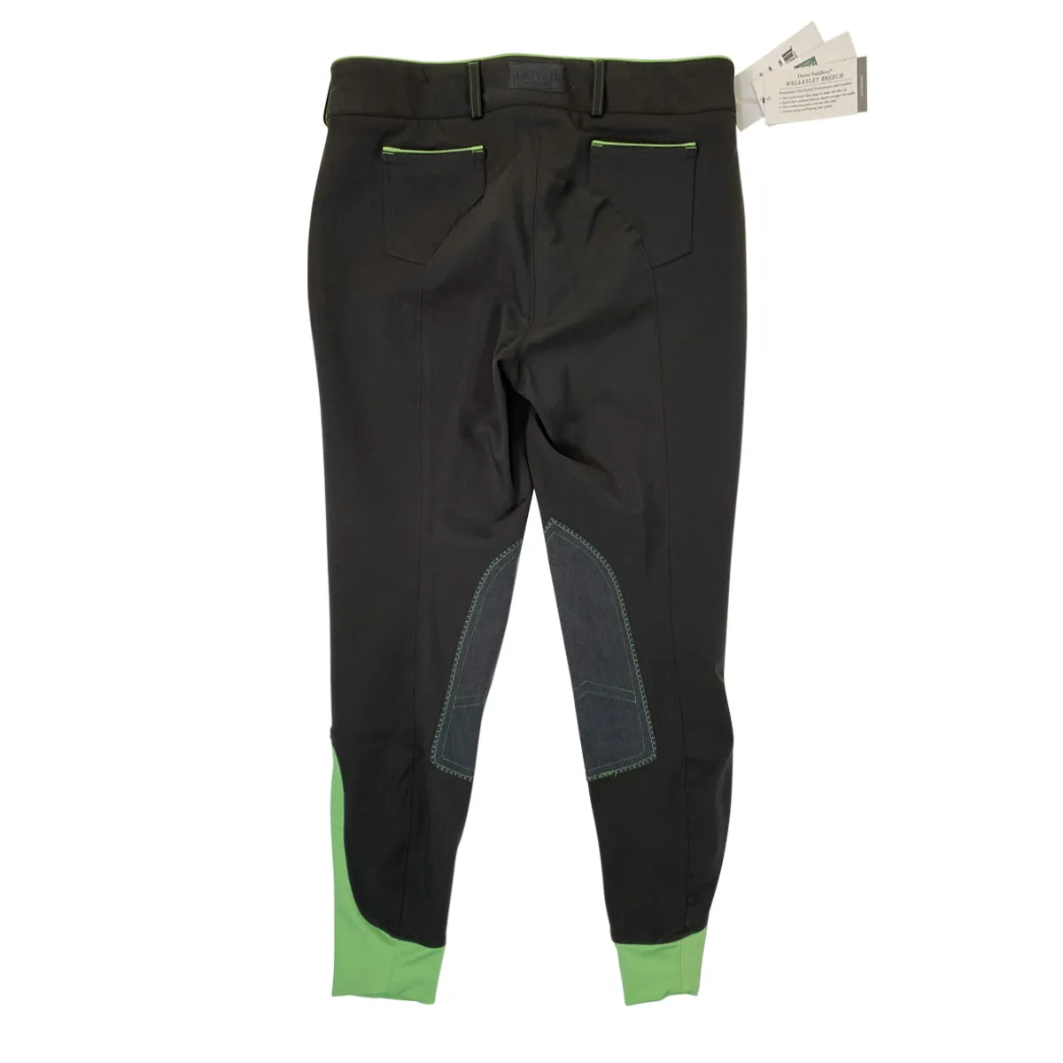 Dover Saddlery 'Wellesley' Breech in Charcoal/Sprout Green - Women's 30