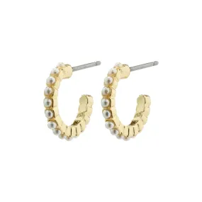 Ekta Gold Plated Pearl Hoops