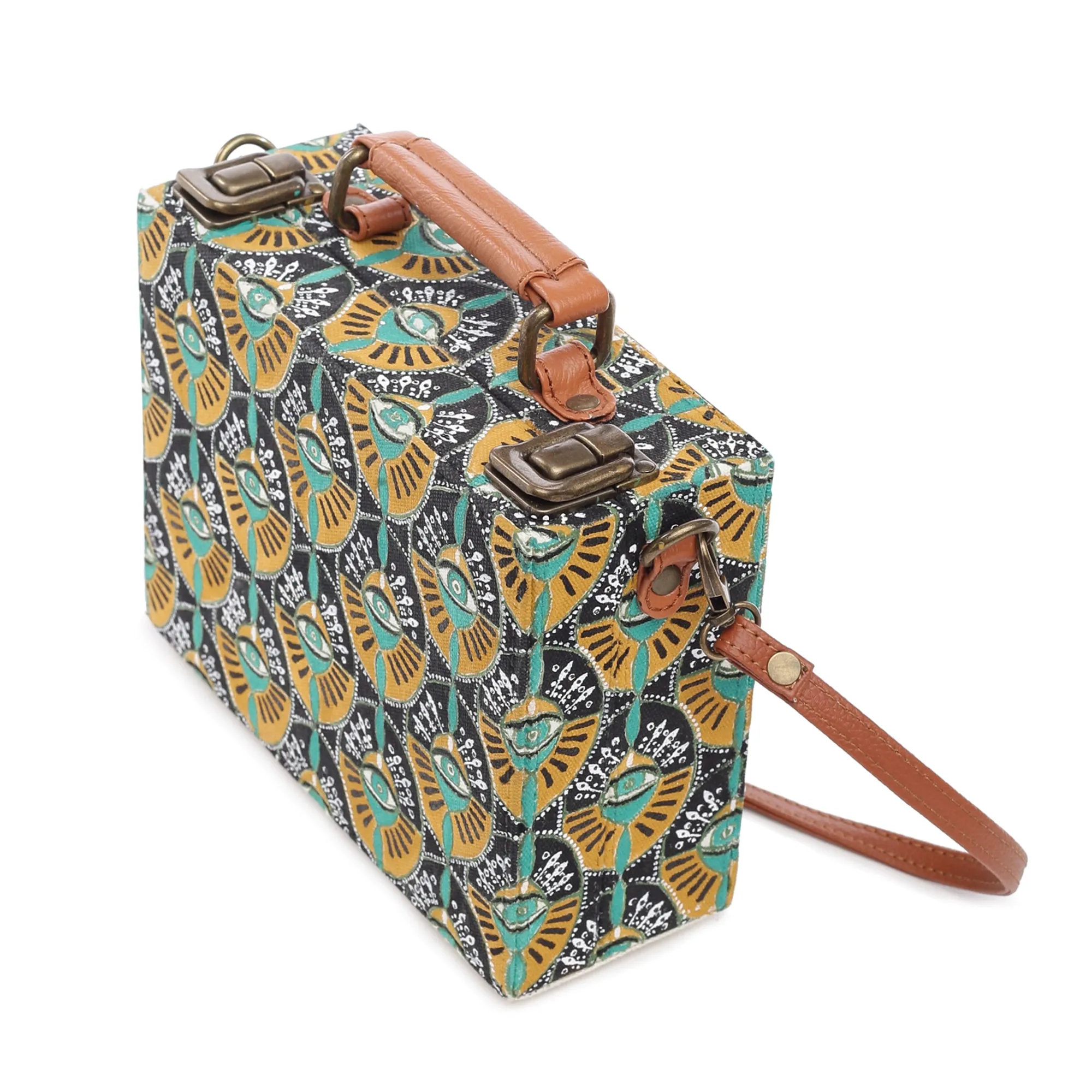 Evil Eye Hand Painted Sling Bag For Women