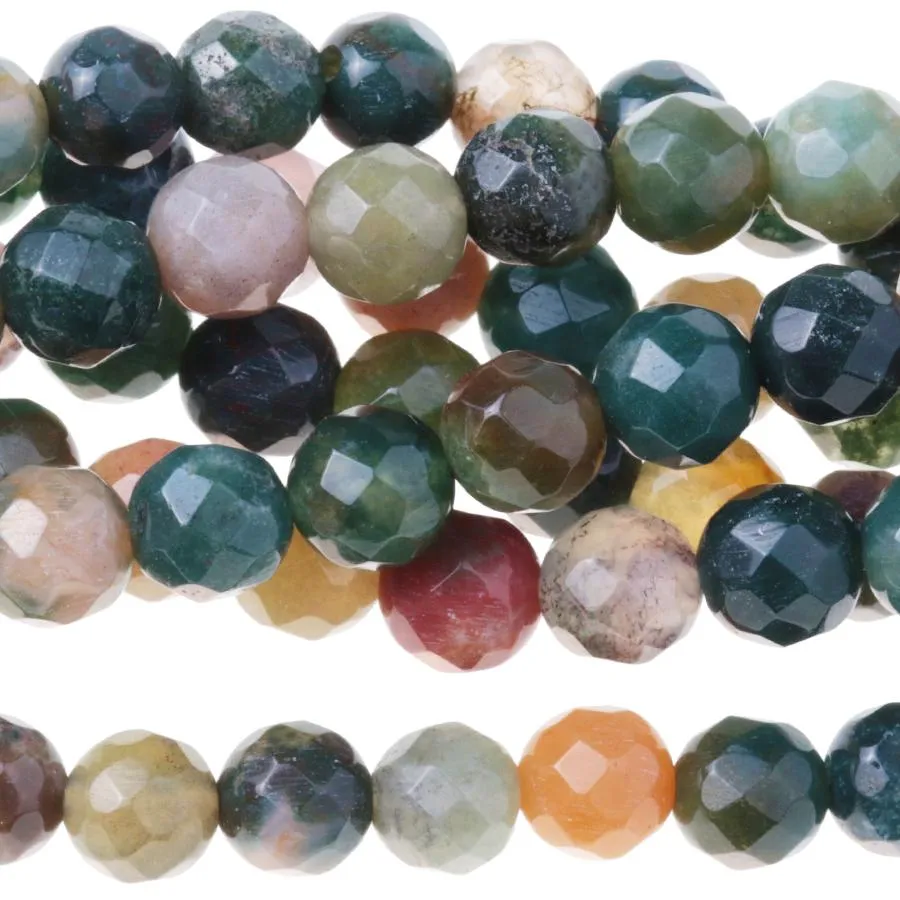 Fancy Jasper 6mm Faceted Round - 8-Inch