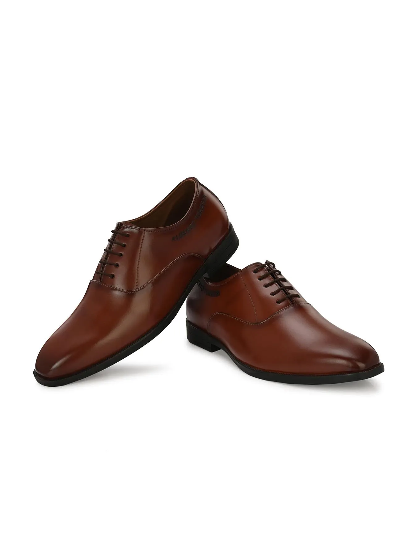 Formal/Suit Wear Brown Synthetic Lace Up With Minimalistic Laser Branding On Edge For Men