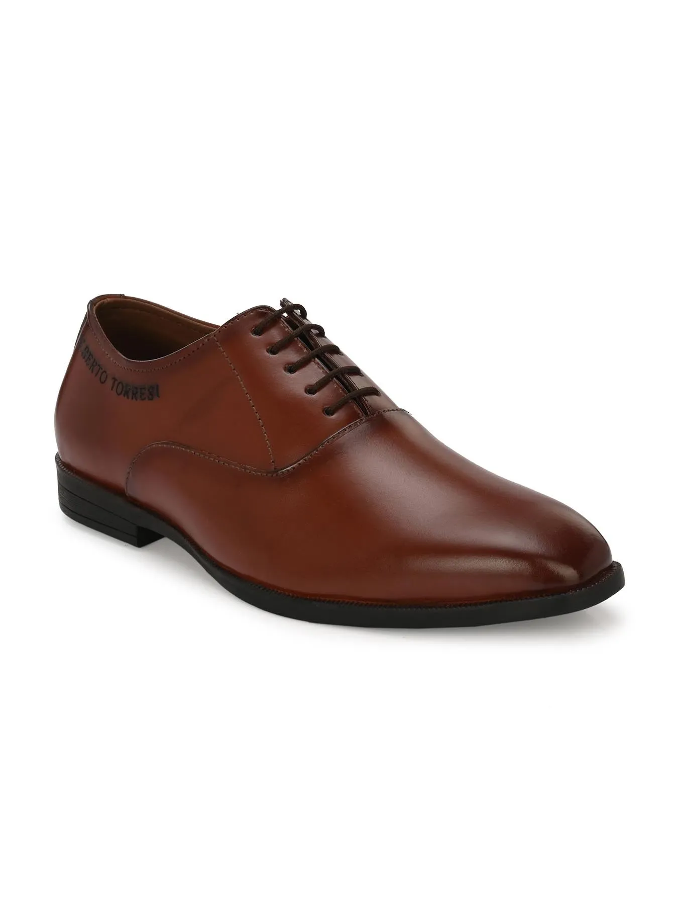 Formal/Suit Wear Brown Synthetic Lace Up With Minimalistic Laser Branding On Edge For Men