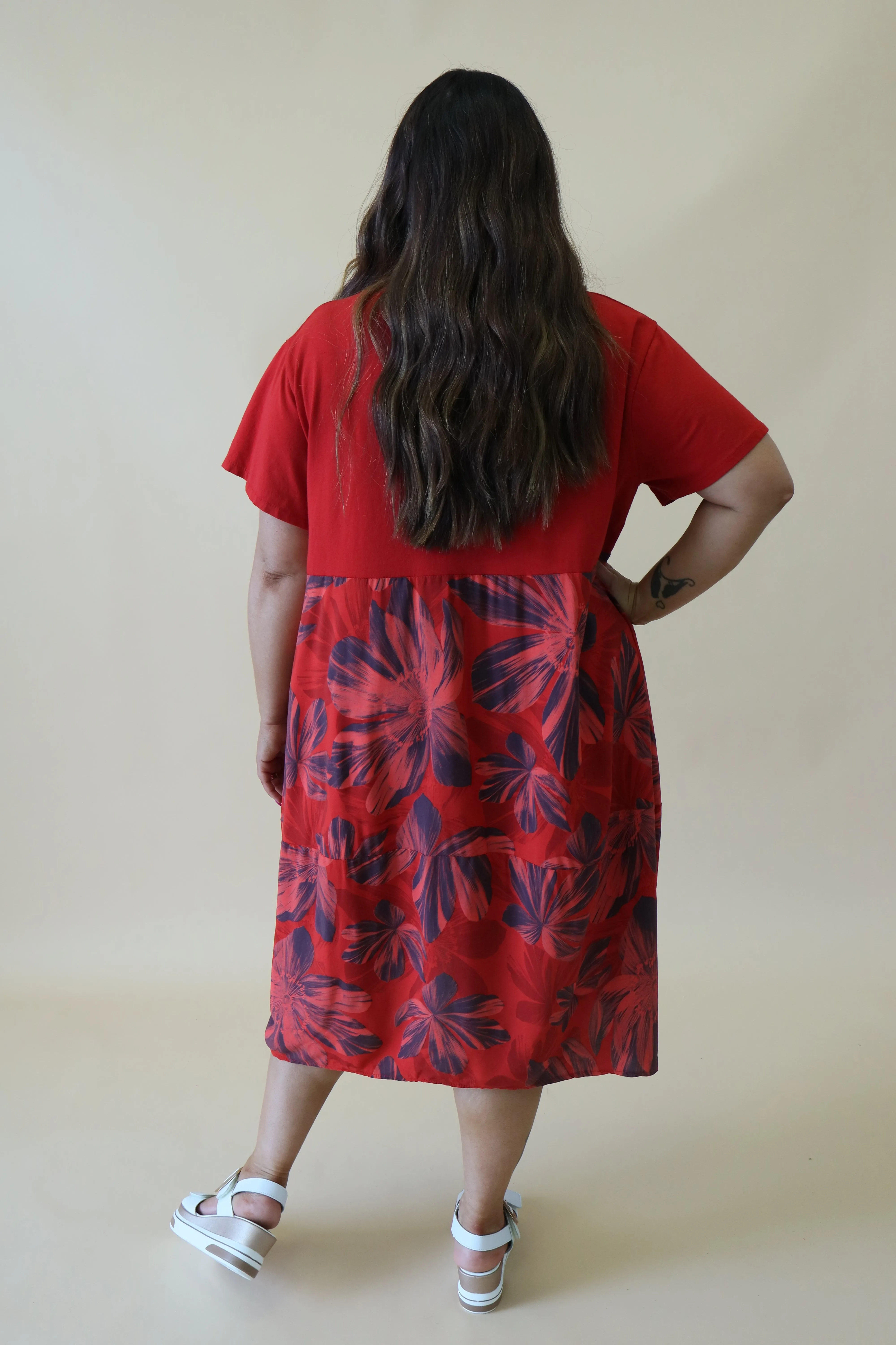 Gianni Floral Dress in Red