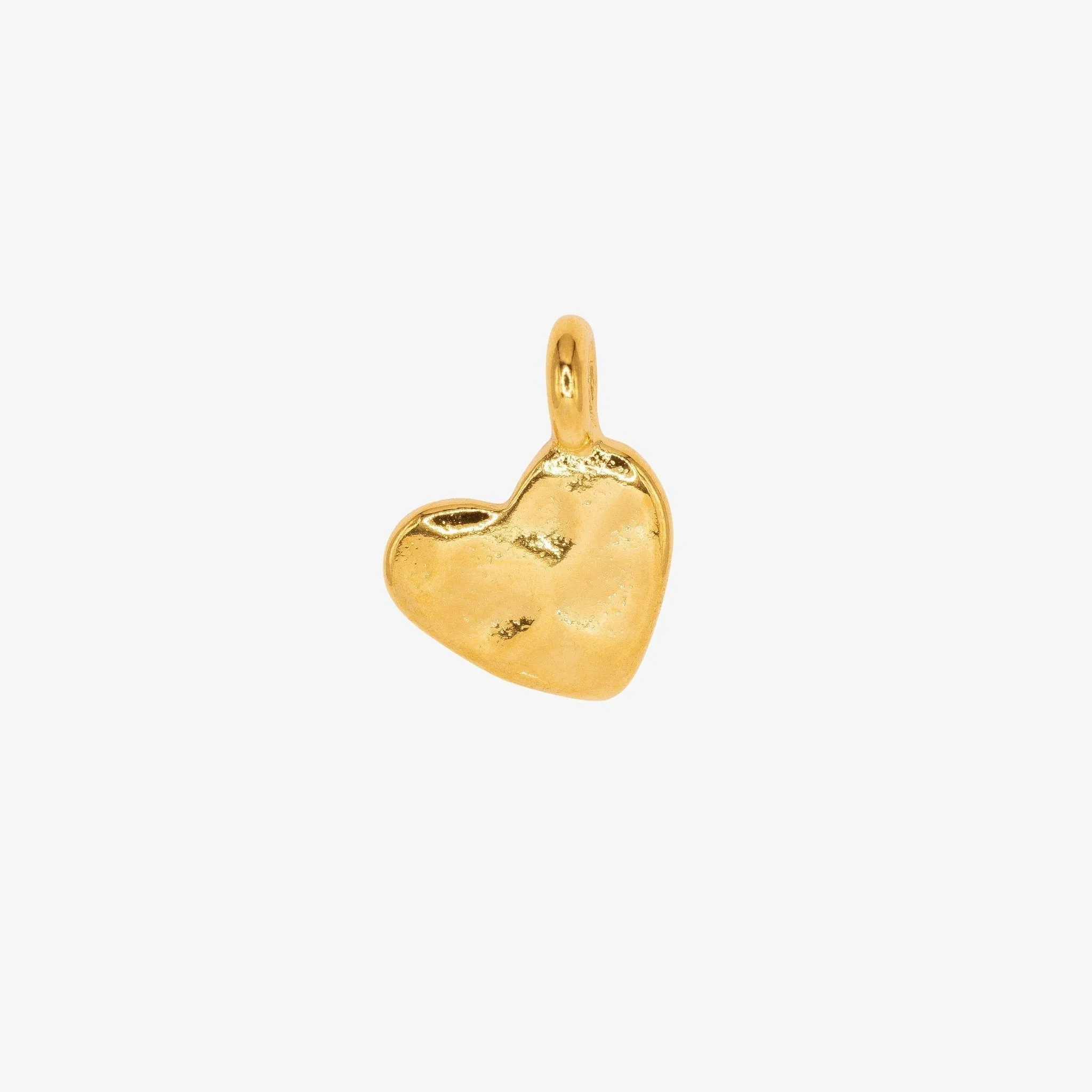 Hammered Heart Charm Wholesale 14K Gold, Solid 14K Gold, G121