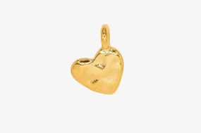 Hammered Heart Charm Wholesale 14K Gold, Solid 14K Gold, G121