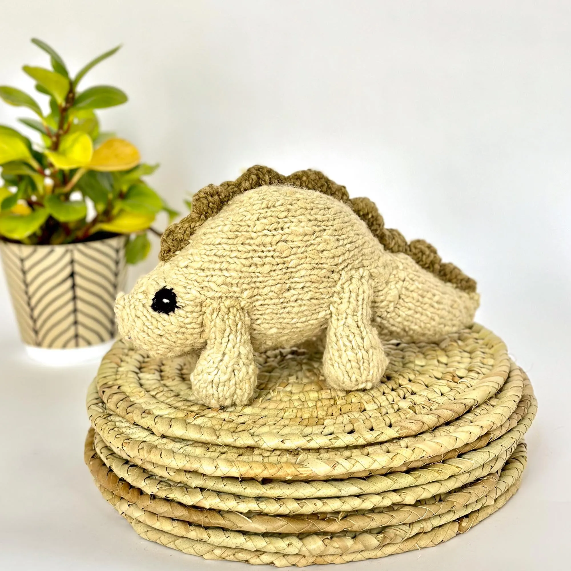 Hand-Knit Wool and Cotton Stuffed Animals