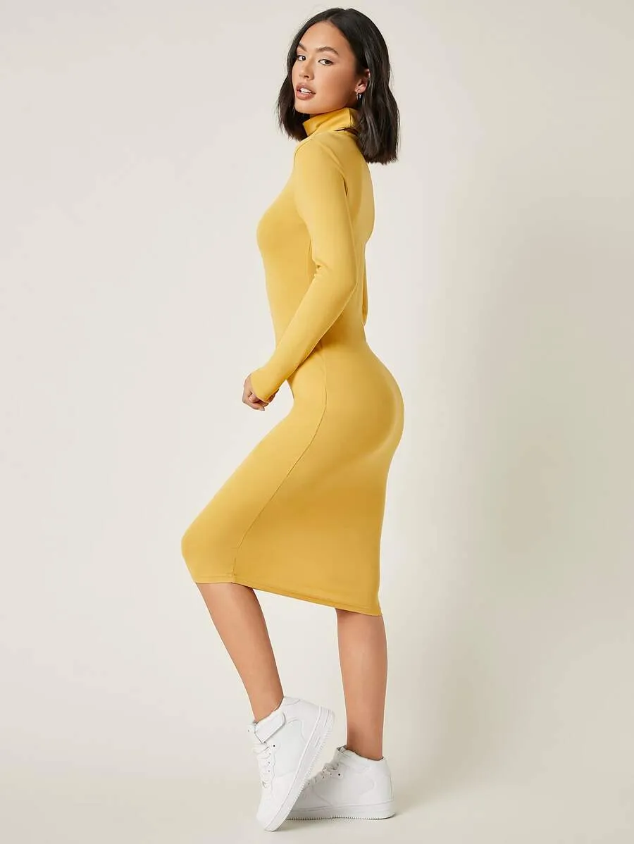 High-neck Bodycon Dress