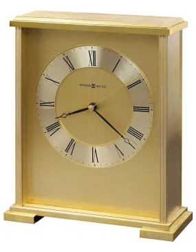 Howard Miller Exton Brass Carriage Clock - Brushed Dial - Black Hands & Numerals